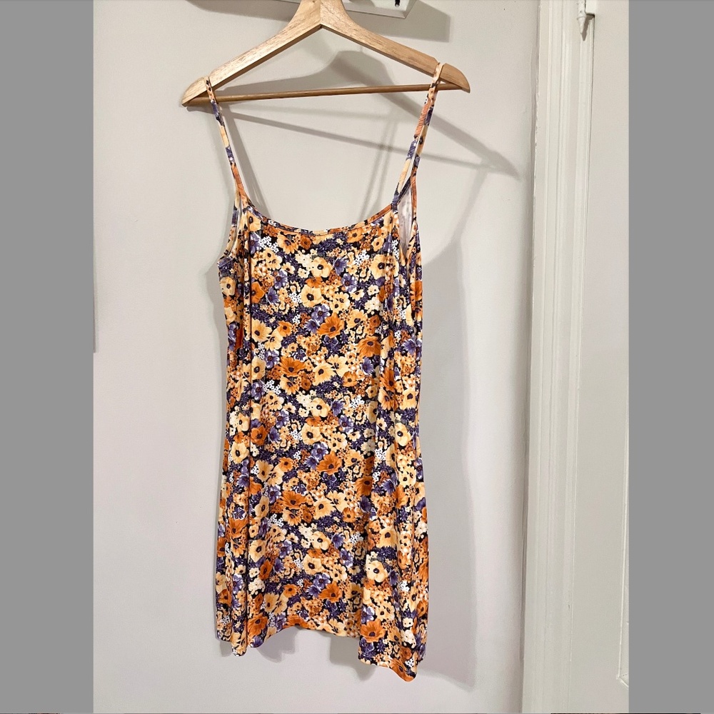 H&M Divided Floral Cotton Jersey Dress, Multi Color, Size L